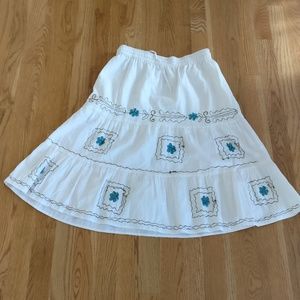 Versatile White Indian Skirt